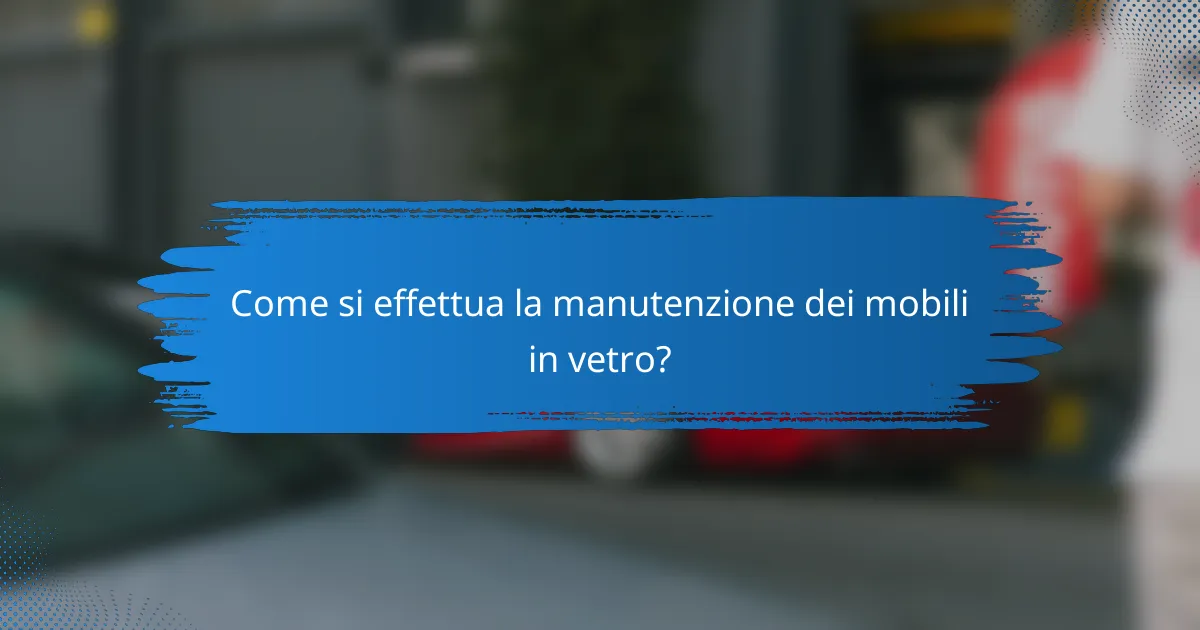Come si effettua la manutenzione dei mobili in vetro?