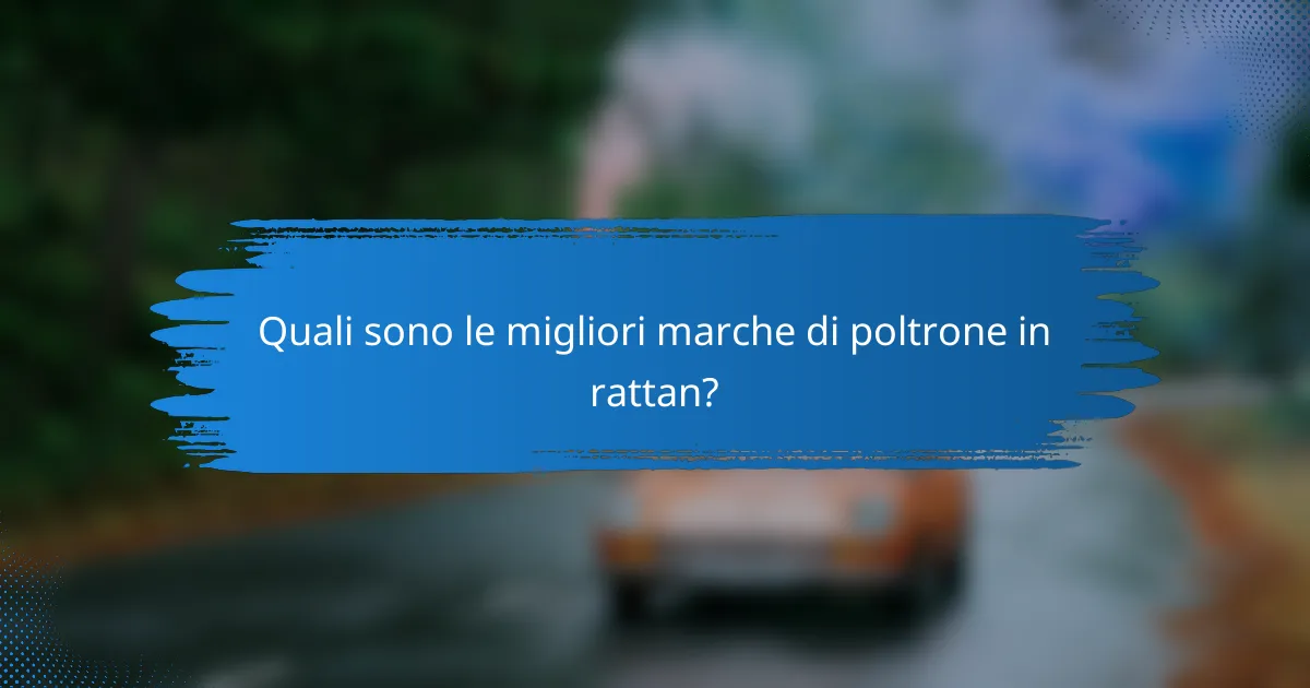 Quali sono le migliori marche di poltrone in rattan?