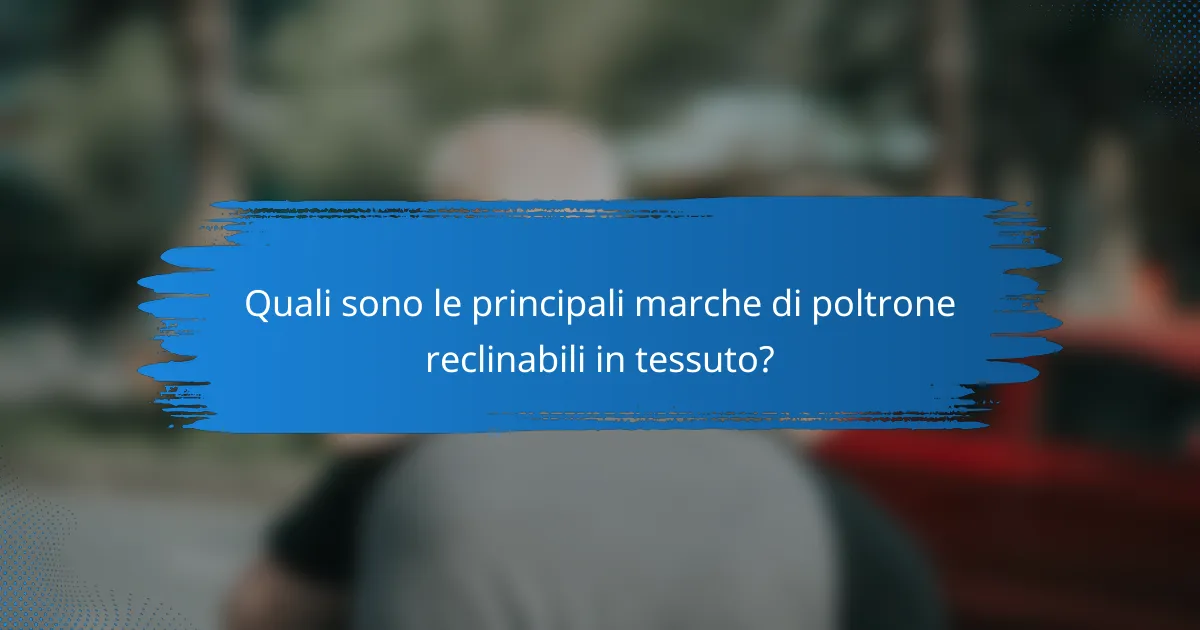 Quali sono le principali marche di poltrone reclinabili in tessuto?